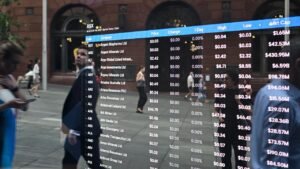 Australian shares dive as bond market fears persist